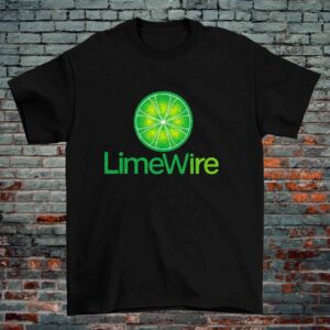 LimeWire Retro Logo T-Shirt – File Sharing Nostalgia (Black & White, 100% Cotton)