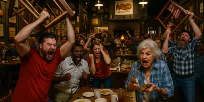 Cracker Barrel Chaos as Riots Erupt Over Interracial Couple Eating Grits With Chopsticks